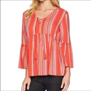 Sanctuary 3/4 sleeve boho striped top NWT size XS